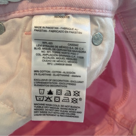Levi's Signature Super Skinny Pink Kids Jeans Size 14 NWT - Picture 9 of 9